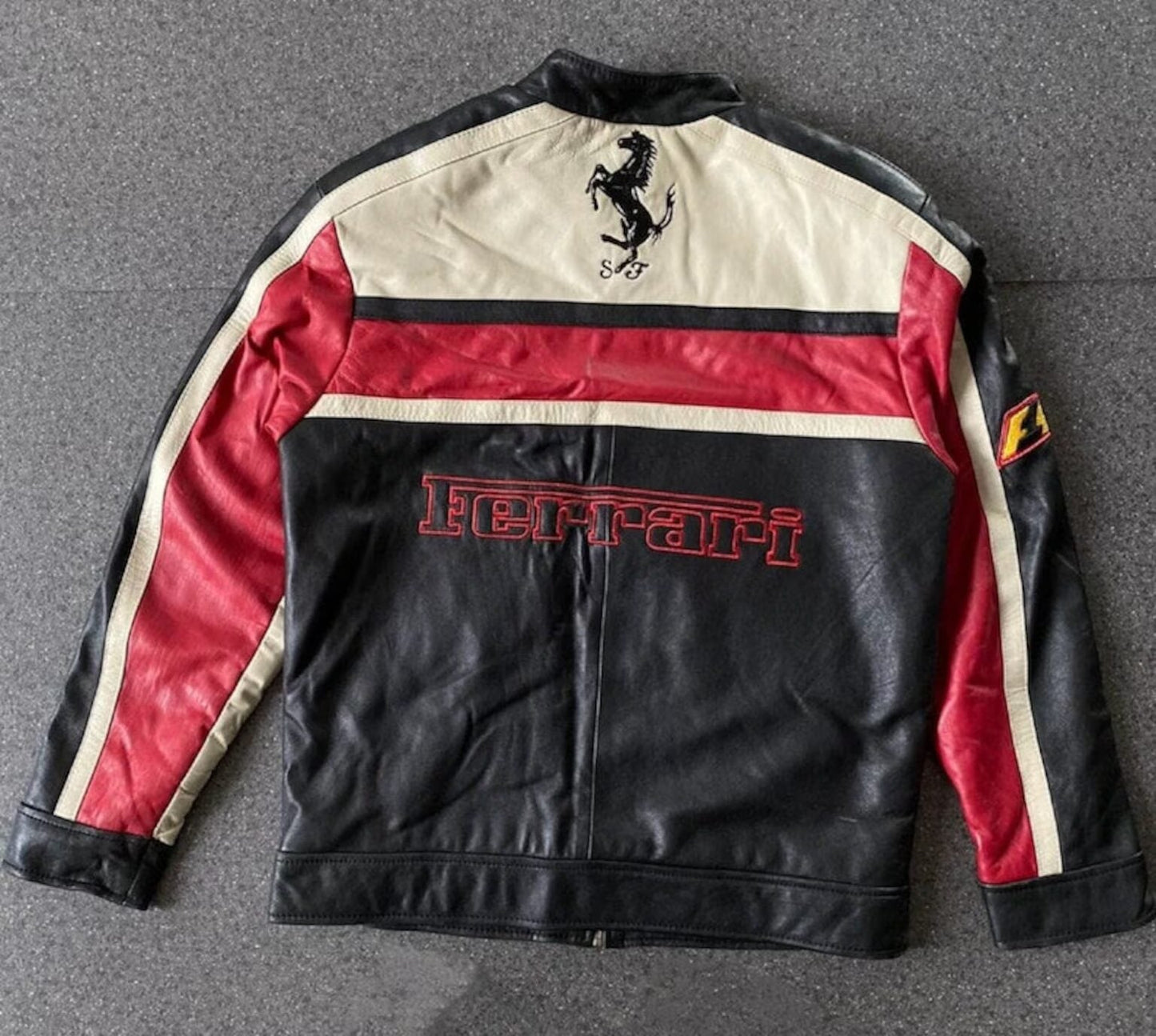 Ferrari Racing Cowhide Leather Jacket – Michael Schumacher Inspired F1 Team Edition