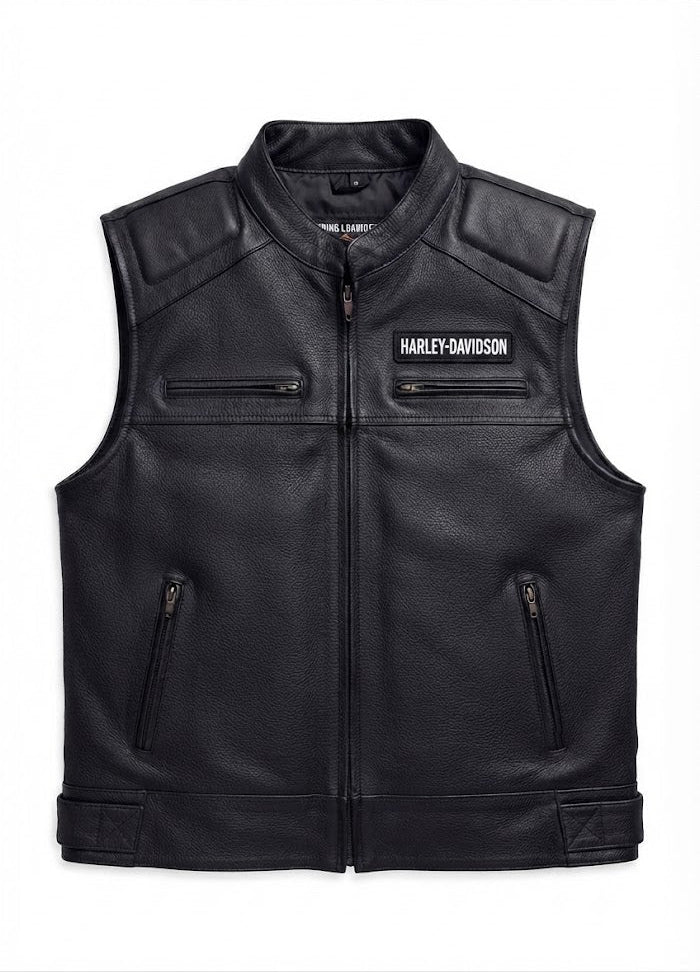Harl___-Dav____ men's leather motorcycle vest