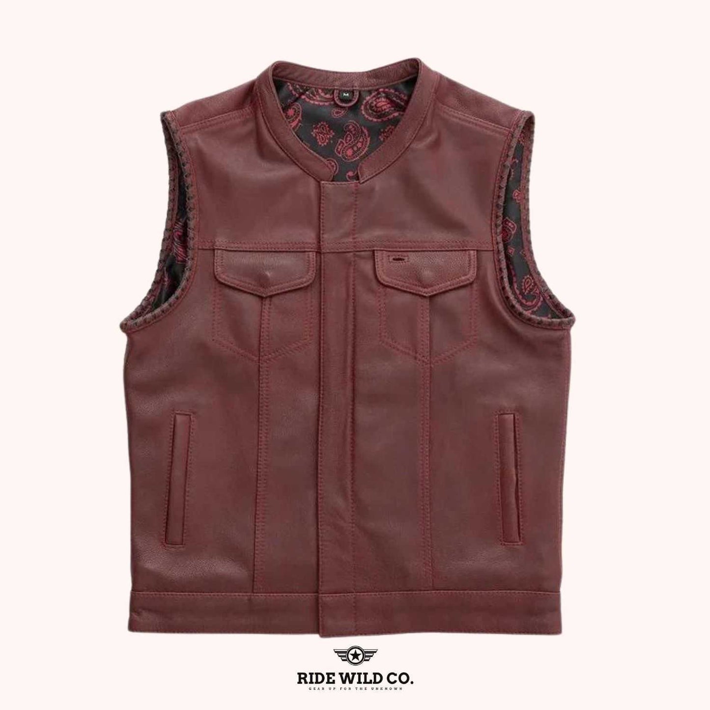 Carmine Men's Canvas Rider Vest - white background