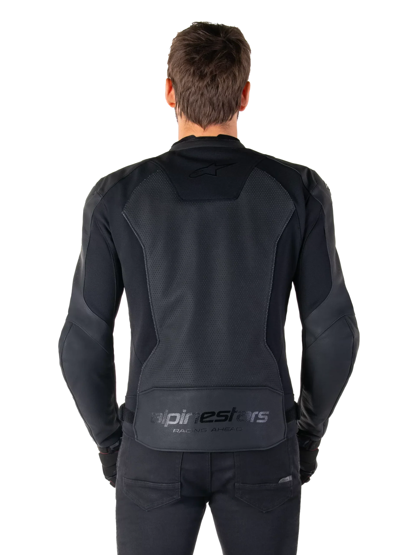 Alpinestars Faster V3 Airflow Leather Jacket – Black/Black Premium Motorcycle Gear