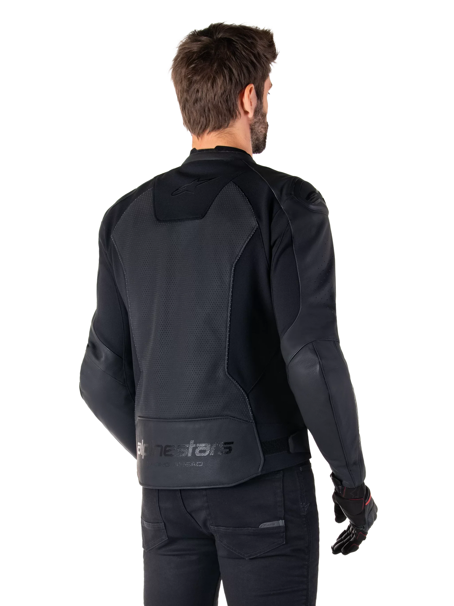 Alpinestars Faster V3 Airflow Leather Jacket – Black/Black Premium Motorcycle Gear