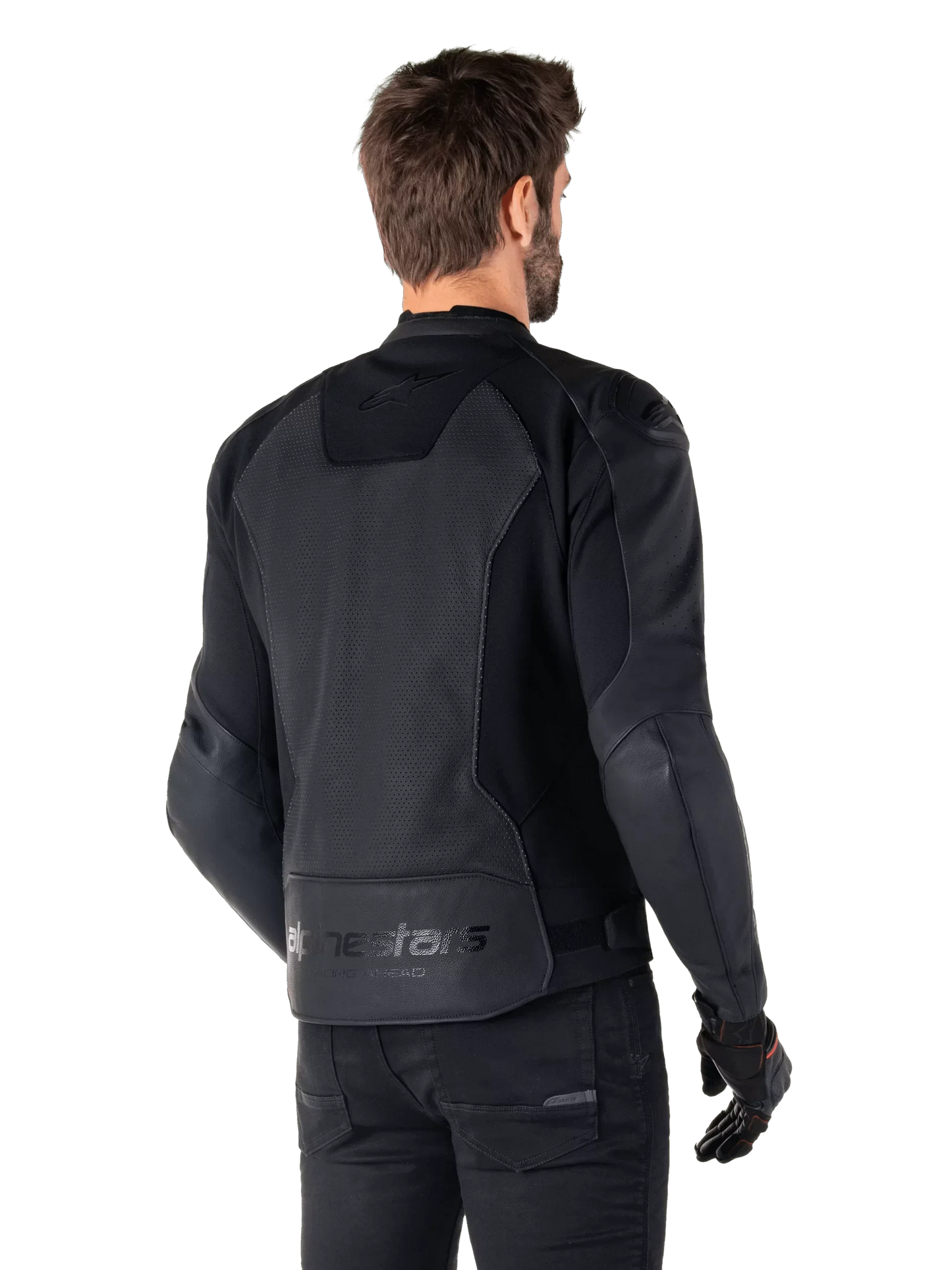 Alpinestars Faster V3 Airflow Leather Jacket – Black/Black Premium Motorcycle Gear