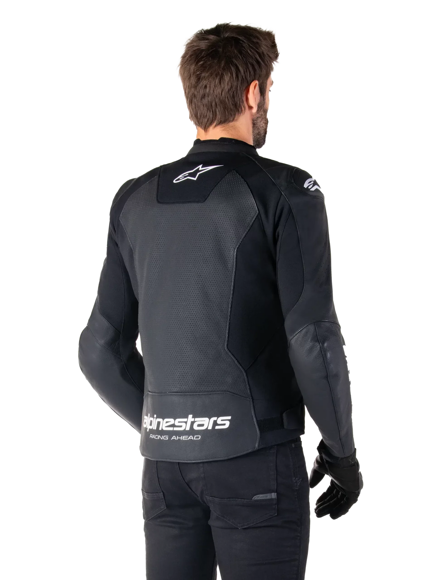 Alpinestars Faster V3 Airflow Leather Jacket – Black/White Premium Motorcycle Gear