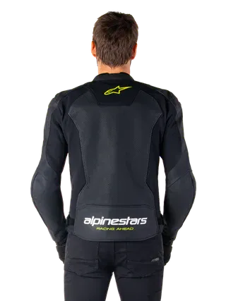 Alpinestars Faster V3 Airflow Leather Jacket – Black/White/Yellow Premium Motorcycle Gear