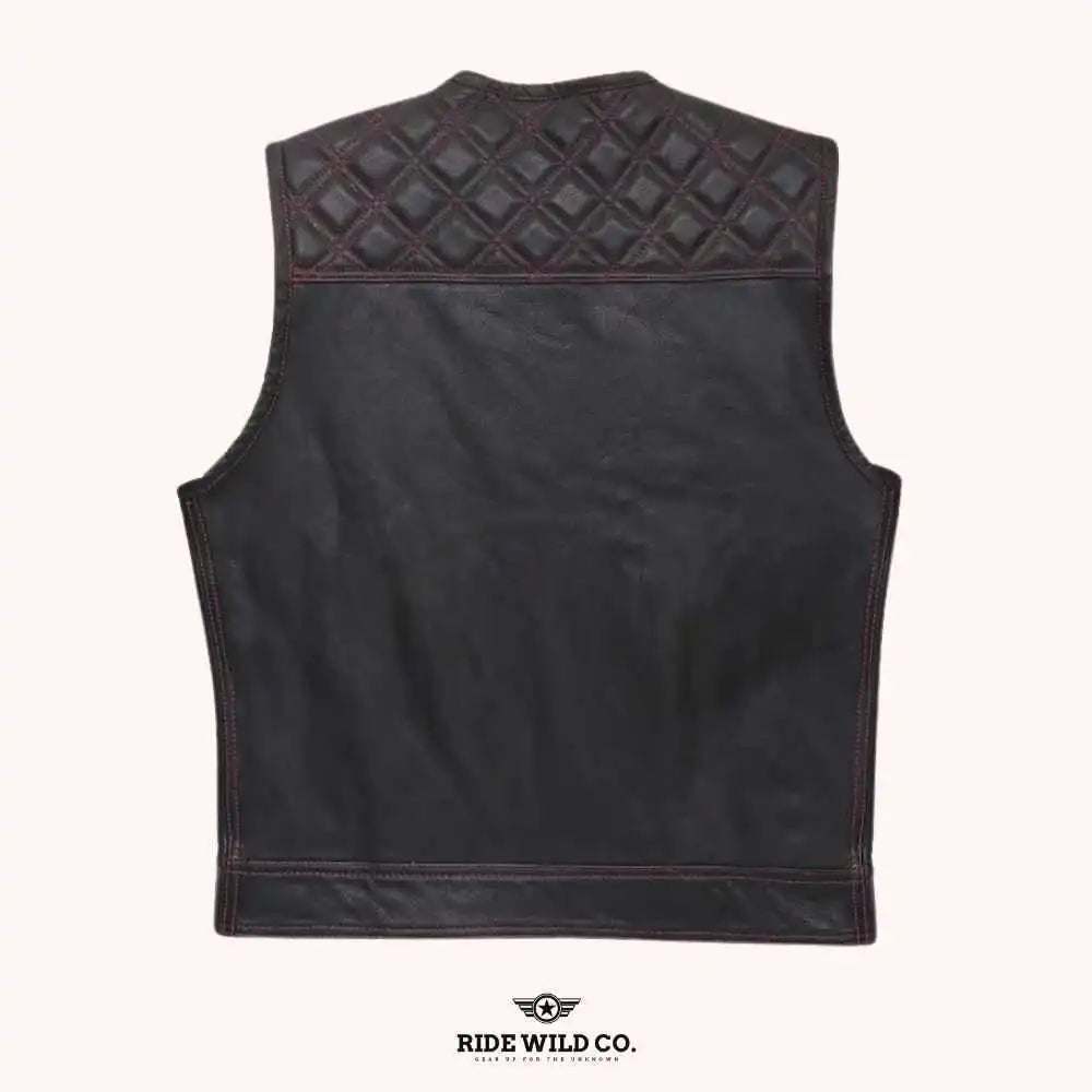 Bandana Ballad Men's Leather Motorcycle Vest - back