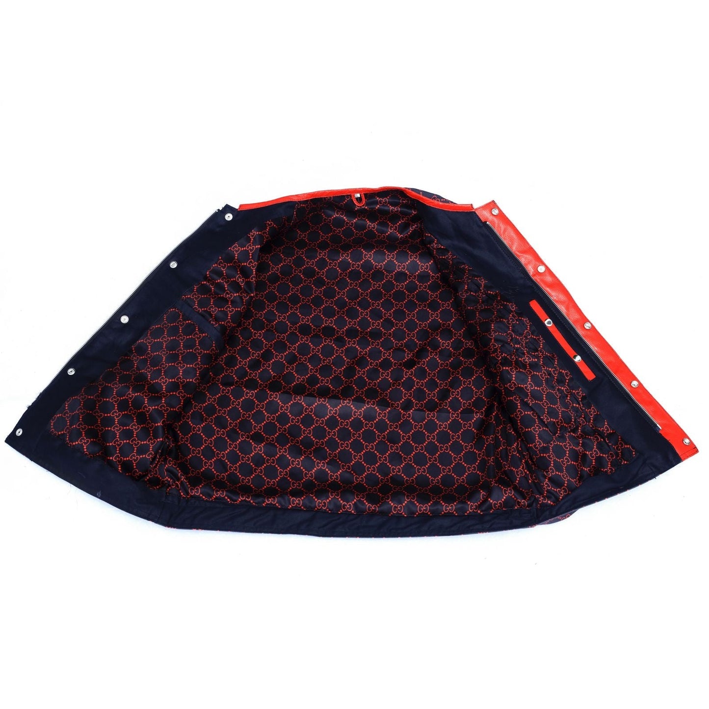 G*cci
 Canvas with Red Leather Diamond Stitching