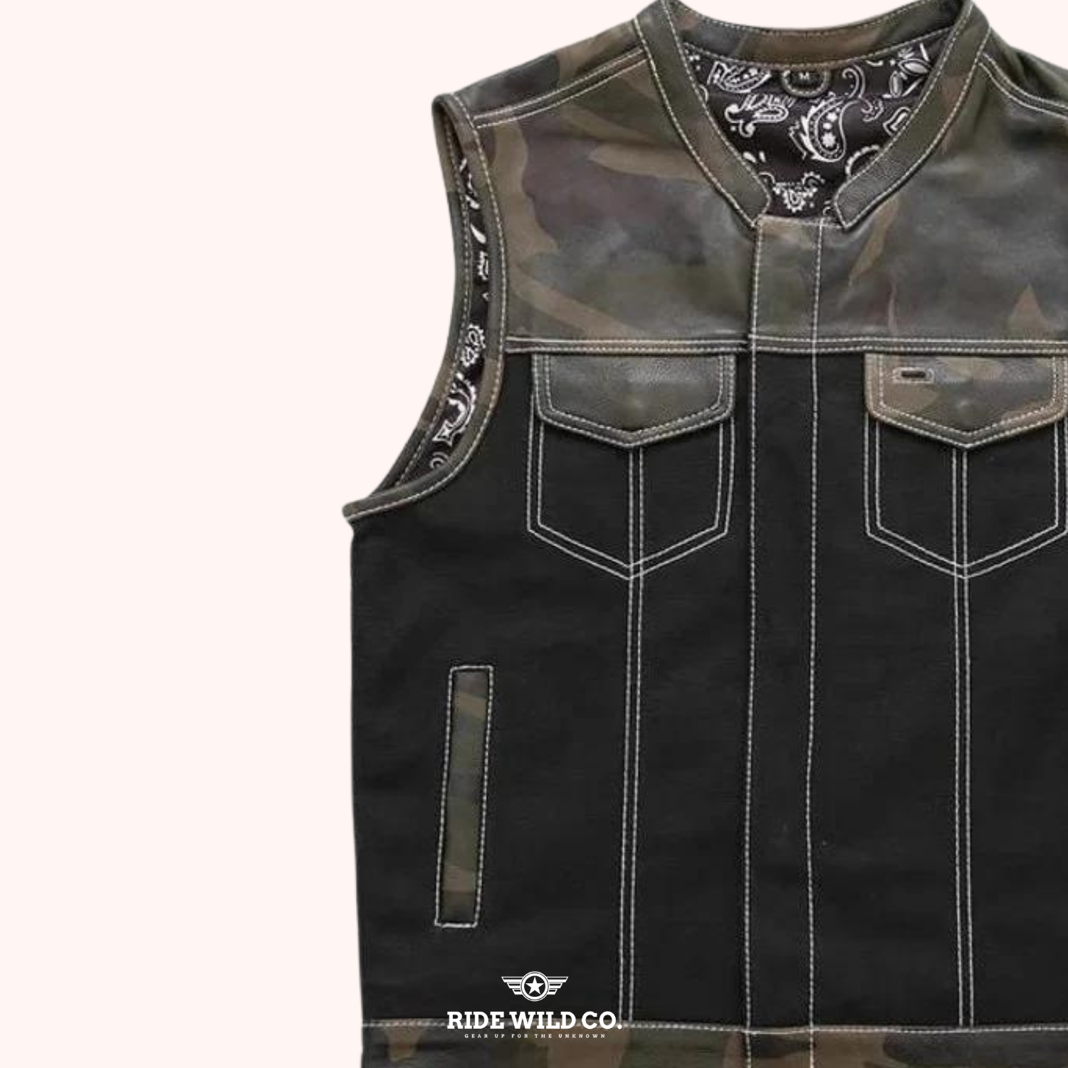 Infantry Men's Canvas Biker Vest - left close