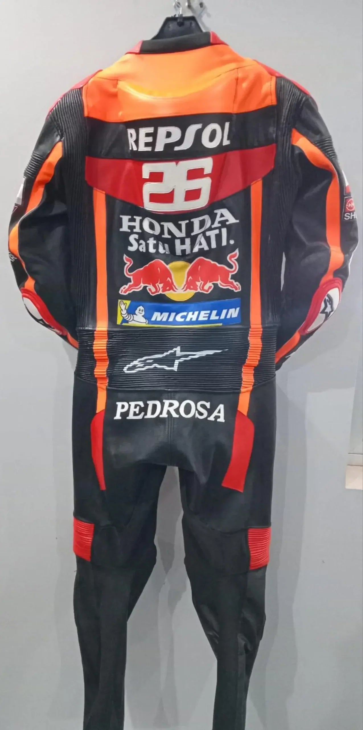 Honda Repsol Motorcycle Riding Gear Genuine Cowhide Leather Biker Suit