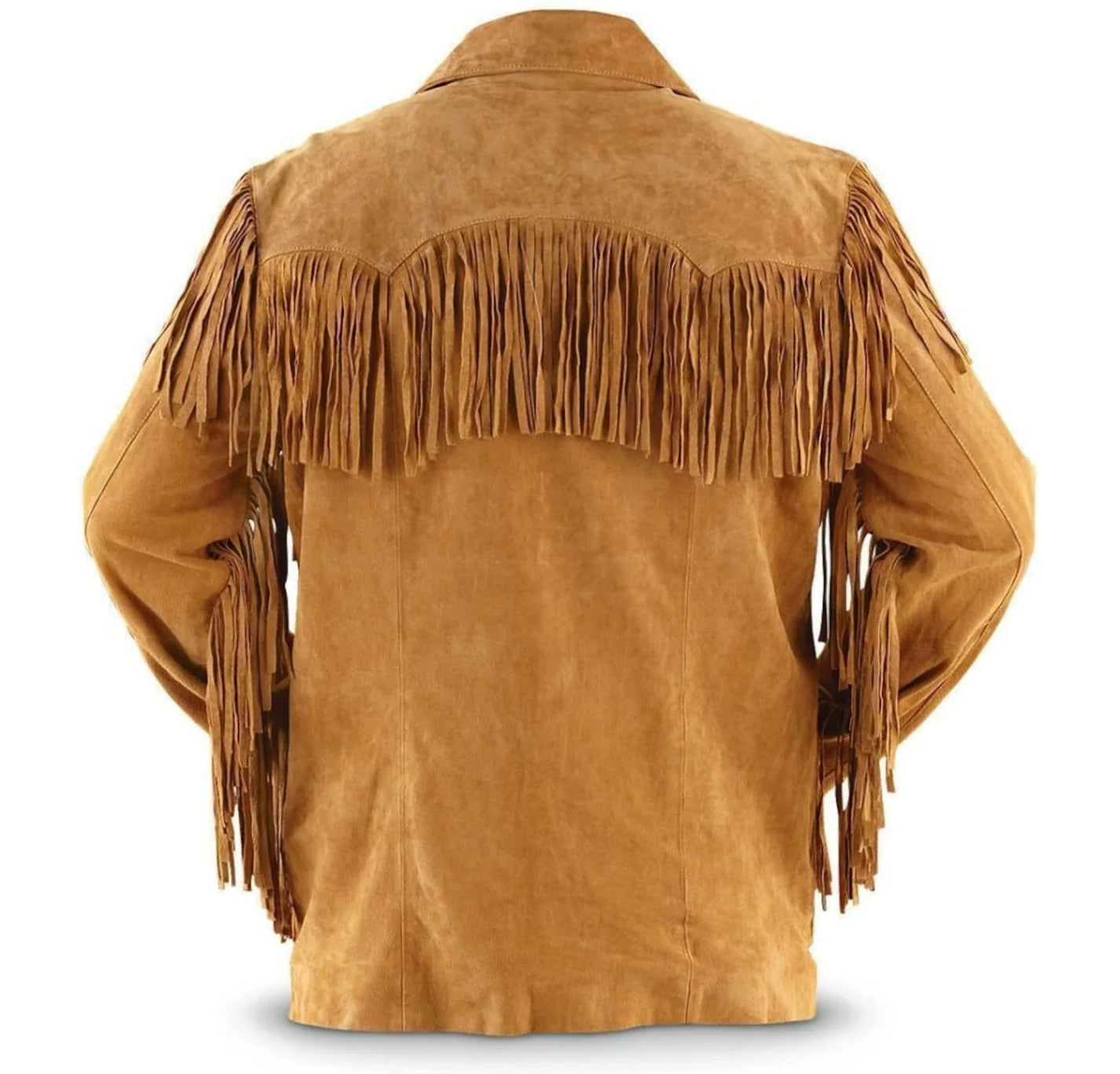 Men Traditional Handmade Horse Riding Wear Native American Western Cowboy Leather Jacket Coat With Fringes and Beads