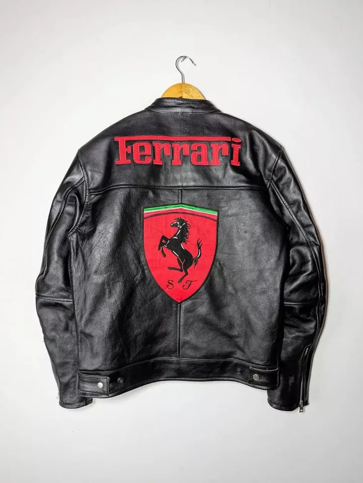 Ferrari Michael Schumacher Racing Jacket – 100% Genuine Leather F1 Moto Streetwear (2009 Edition)