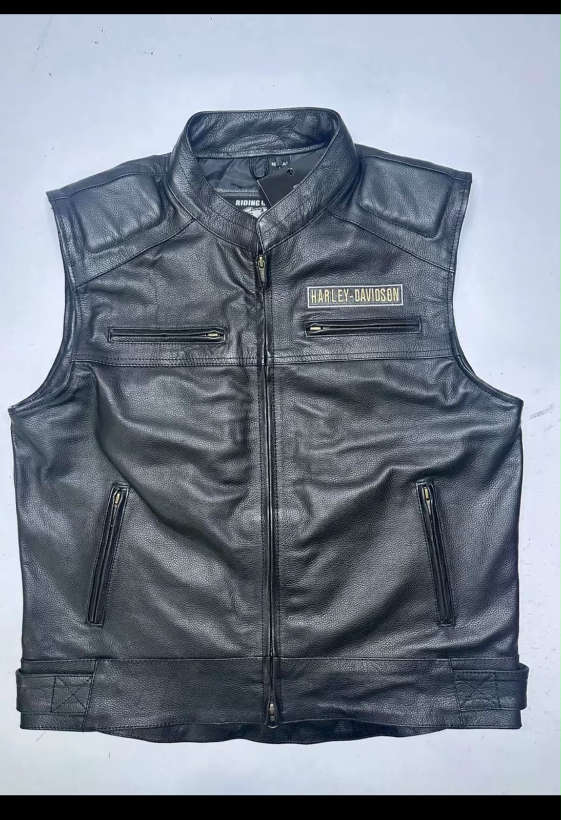 Harle-Davison men's leather motorcycle vest
