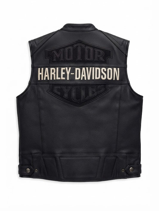Harle-Davison men's leather motorcycle vest