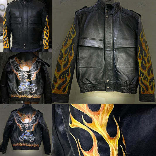 Leather Jackets, Mens Jacket, Motorbike Leather Mens Jacket, Biker Printed Jacket, Sheep Leather Original Leather Jacket, Coat2