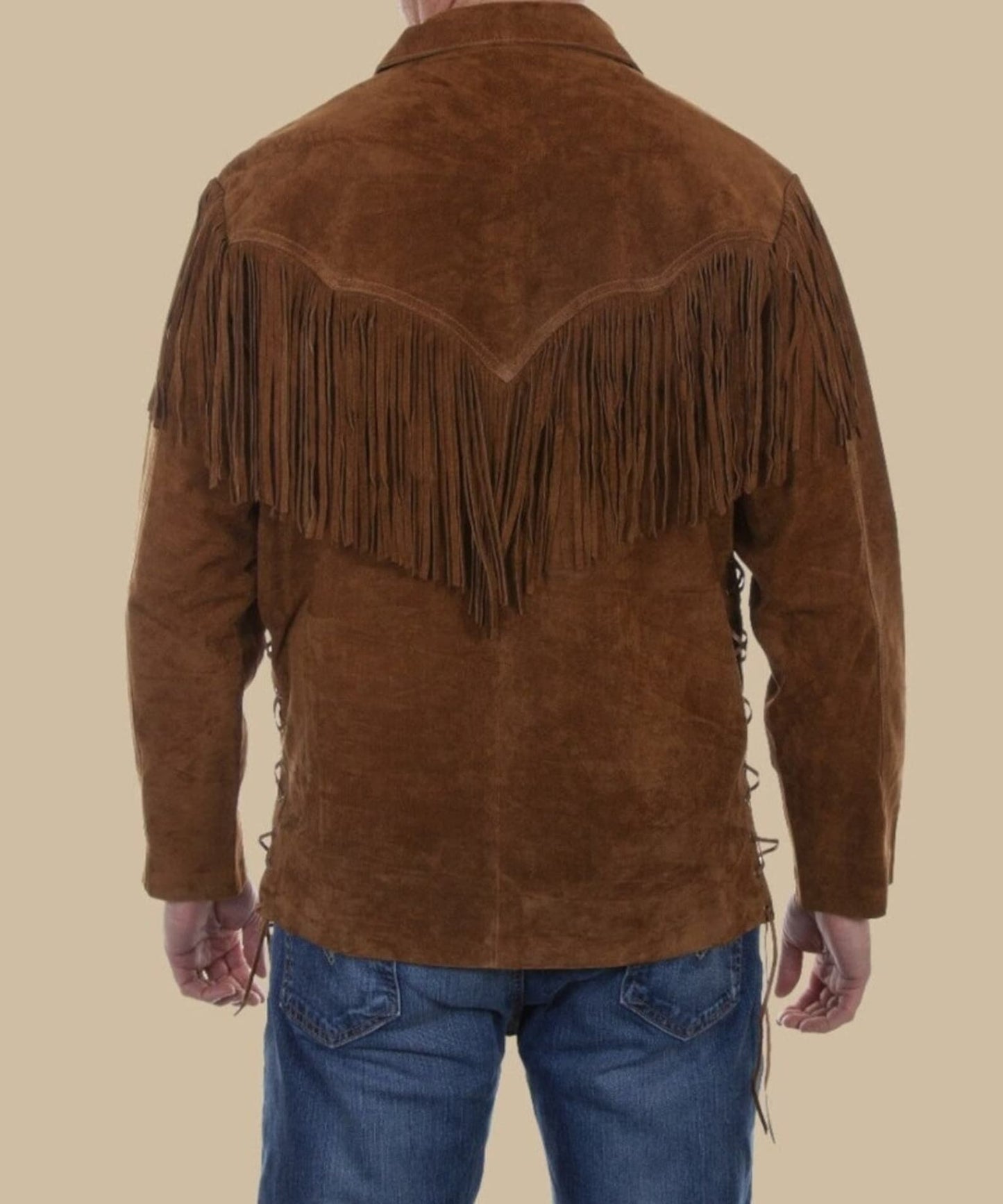 Handmade Western Jacket Real Suede Leather Western Cowboy - Mountain Men Leather Jacket Vintage Apparel Rodeo Shirt - Cowboy Hunter Gifts