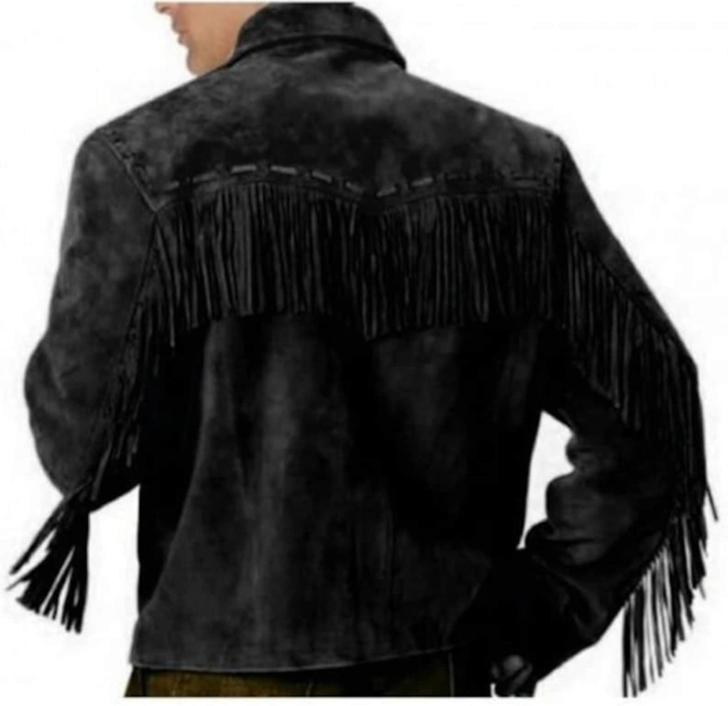 Western Wear Leather Jacket Men's Traditional Native Black Classic Suede Leather Western jacket - Native Vintage Apparel Countries Wear
