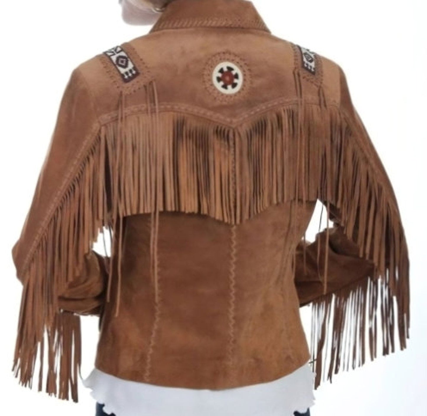 Fringe Suede Women's Jacket, Fringe Western Vintage Jacket Ladies Leather Jacket, Genuine Suede Leather, Western Jacket.