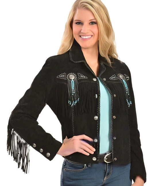 Fringe Suede Women's Jacket, Fringe Western Vintage Jacket Ladies Leather Jacket, Genuine Suede Leather, Western Jacket, Gifts For Women ..