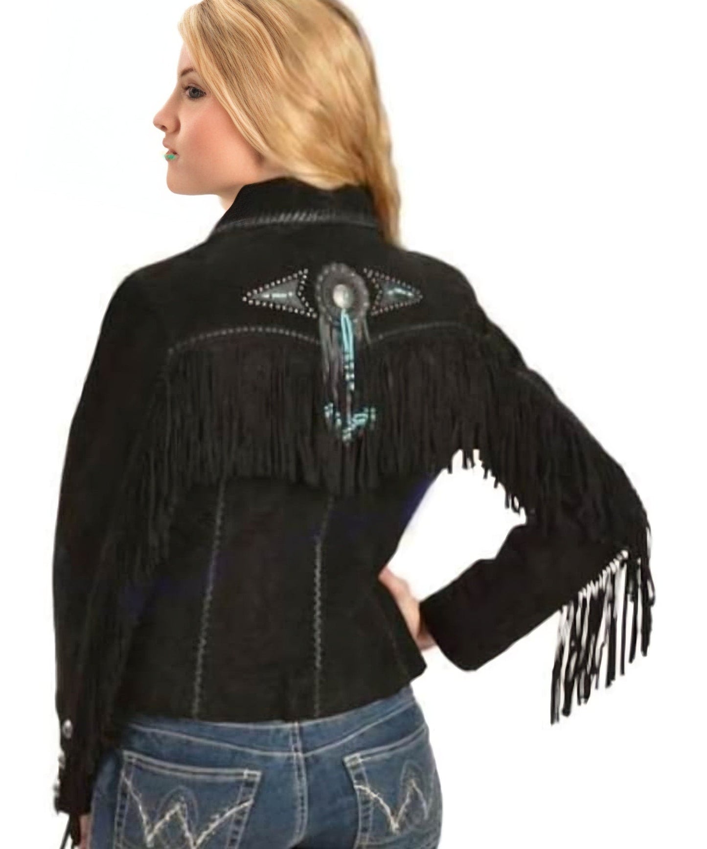 Fringe Suede Women's Jacket, Fringe Western Vintage Jacket Ladies Leather Jacket, Genuine Suede Leather, Western Jacket, Gifts For Women ..