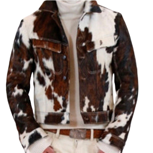 Stylish and Luxurious Cowhide Hair On Jacket: Handcrafted and Realistic Customized Leather Jacket Men's and women's Motorbike Jacket
