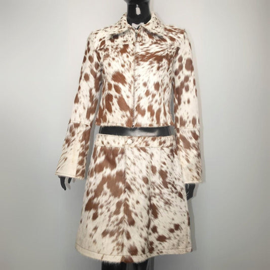 Western Cowhide Skirt and Jacket Set Cowgirl Chic Outfit Hair on Hide Cowgirl Clothing Western Style Elegance Complete Outfit Rustic Charm