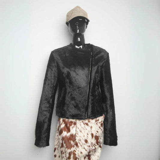 Western Cowhide Hair on Hide Jacket Collarless Women's Cowgirl Style Hair on Leather Cowgirl Jacket - Women's Western Wear Fashion2
