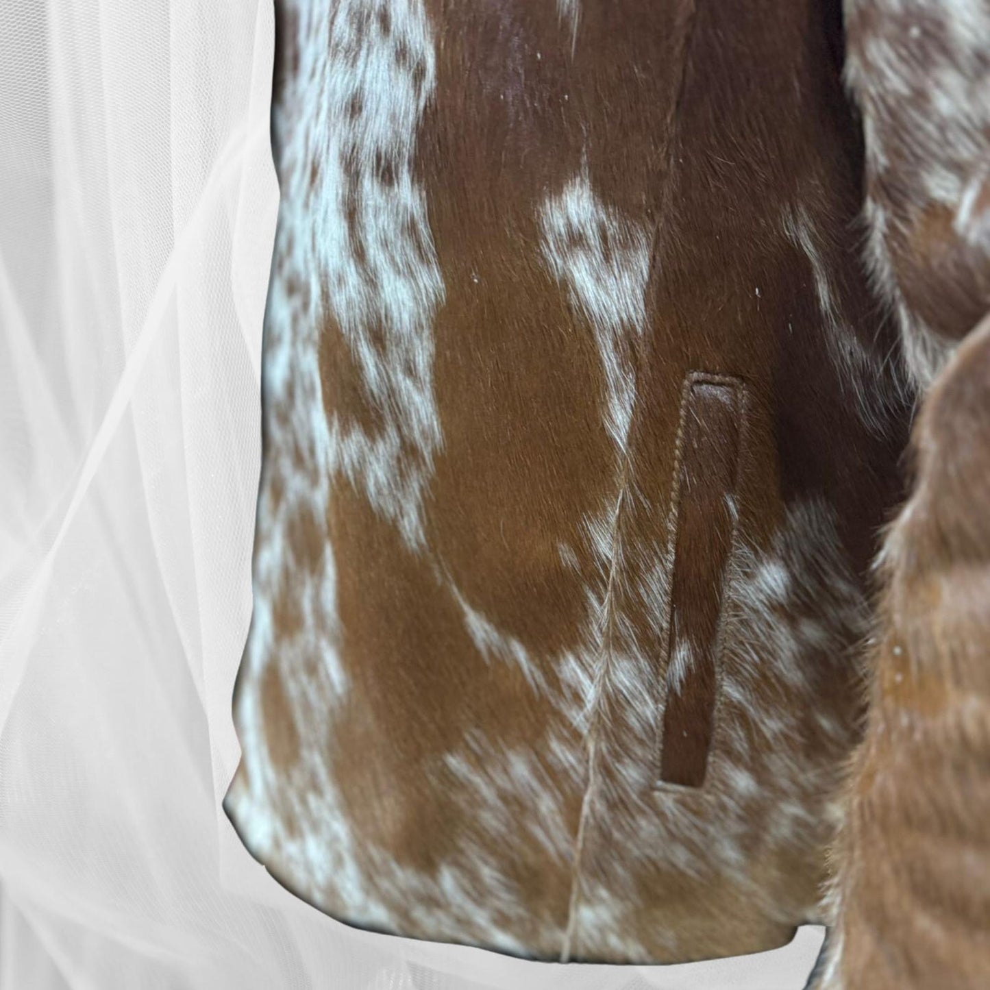 Hair On Hide Leather Handmade Jacket - Handcrafted for Durability and Style Cowhide Hair On Western Cowboy Style Jackets
