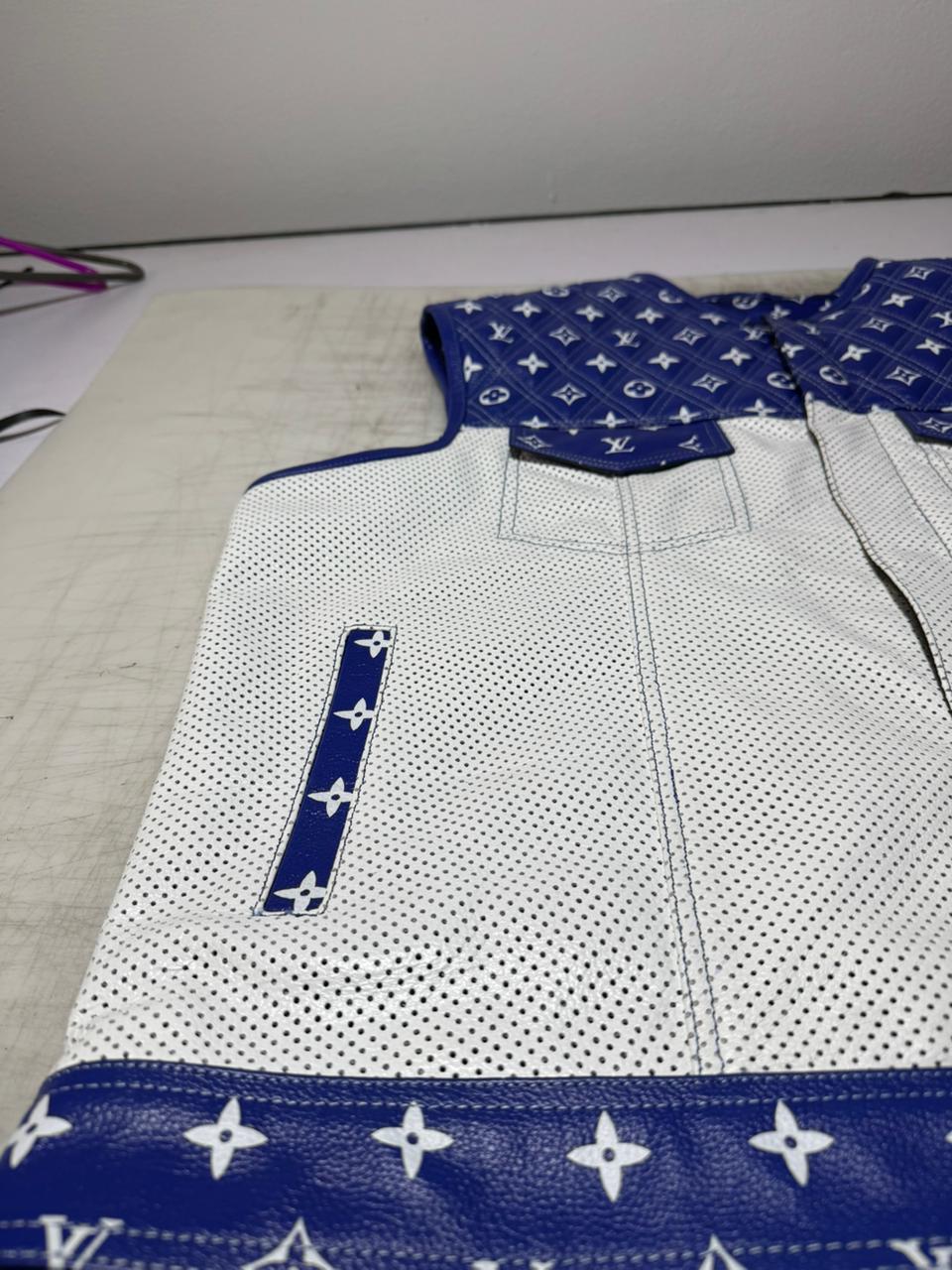 Lo*uis Vuit**n Premium Branded perforated Leather Biker Vest